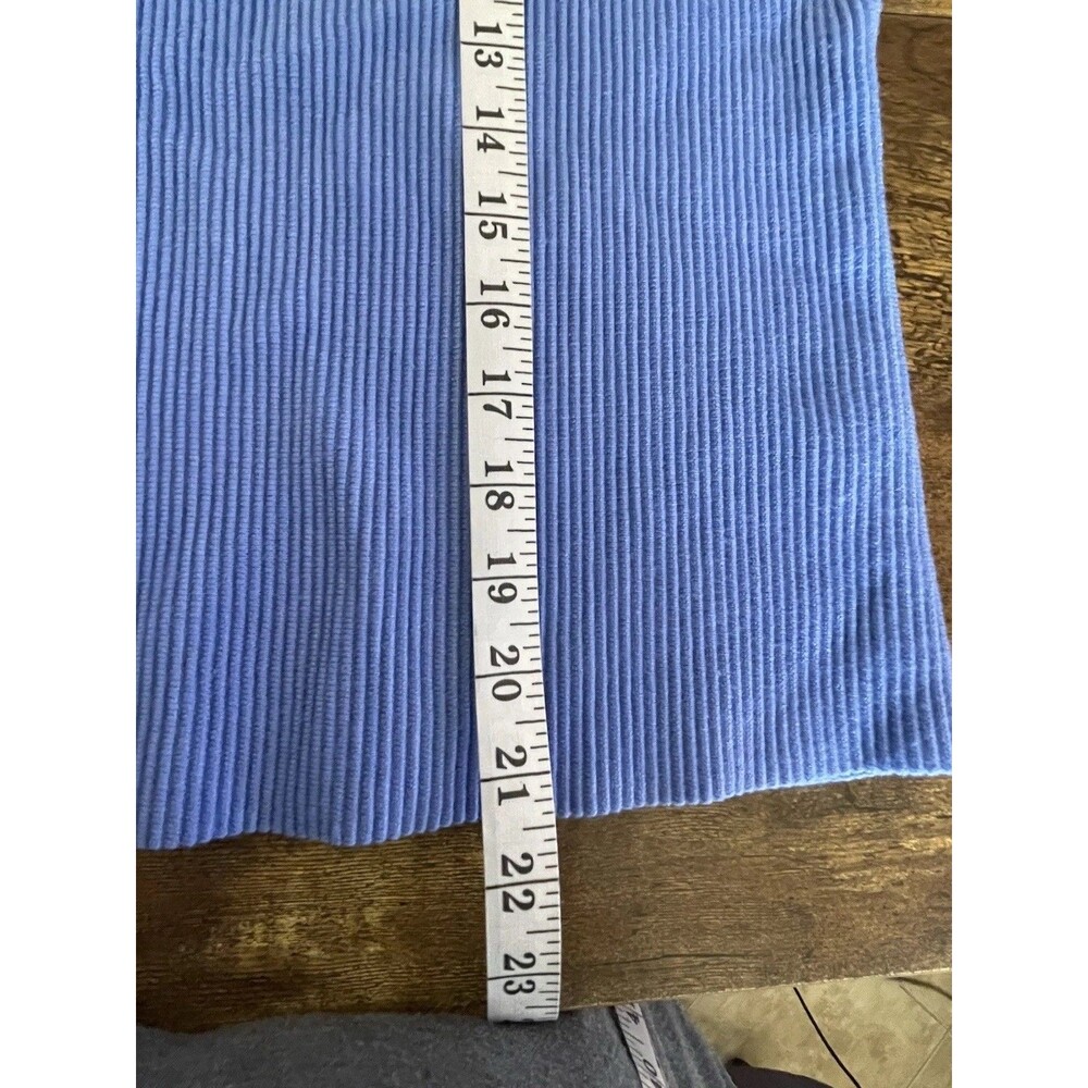 Y2k Inc International Concepts Criss Cross Top XS Tank Sculpt Knit Blue Ribbed - Picture 9 of 9
